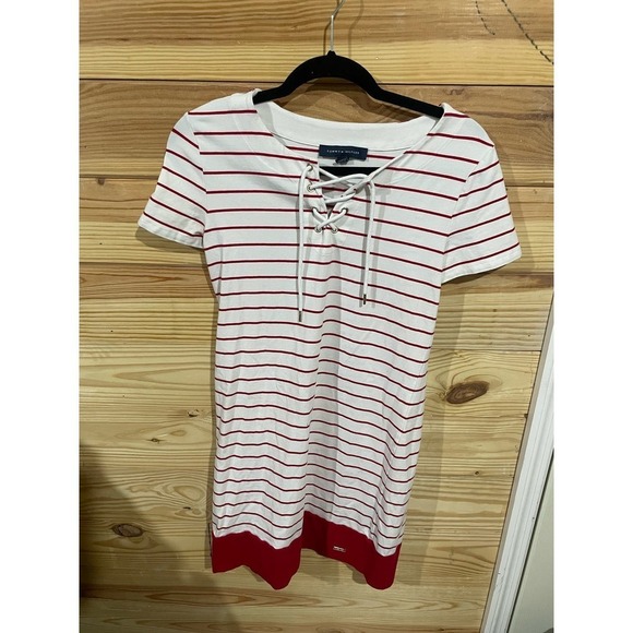 Tommy Hilfiger Nautical Striped Dress with shoelace detail, size small - Picture 1 of 7